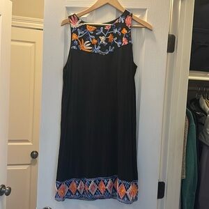 Summer/spring knee length dressy dress with hand stitched details